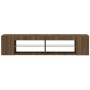 Mueble de TV con luces LED marrón roble 135x39x30 cm en Muebles TV | Comprar online en Foro24