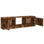 Mueble de TV con luces LED roble ahumado 120x30x36 cm