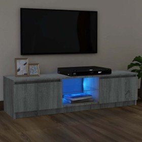 Mueble de TV con luces LED gris Sonoma 120x30x36 cm