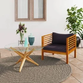 Dark gray garden chair with solid acacia wood cushions by vidaXL, Modular outdoor sofas - Ref: Foro24-316293, Price: 175,58 €...