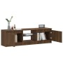 Mueble de TV con luces LED marrón roble 120x30x36 cm