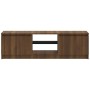 Mueble de TV con luces LED marrón roble 120x30x36 cm