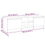 Mueble de TV con luces LED marrón roble 120x30x36 cm