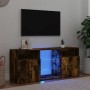 Mueble de TV con luces LED roble ahumado 120x30x50 cm en Muebles TV | Comprar online en Foro24