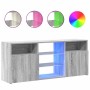 Mueble de TV con luces LED gris Sonoma 120x30x50 cm