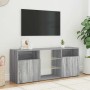 Mueble de TV con luces LED gris Sonoma 120x30x50 cm