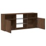 Mueble de TV con luces LED marrón roble 120x30x50 cm
