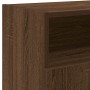 Mueble de TV con luces LED marrón roble 120x30x50 cm