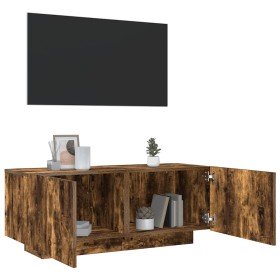 Mueble para TV madera contrachapada roble ahumado 100x35x40 cm