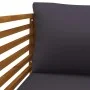 Gartenstuhl mit dunkelgrauen Kissen aus massivem Akazienholz von vidaXL, Modulare Sofas für den Außenbereich - Ref: Foro24-31...