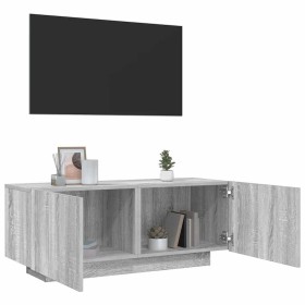 Mueble de TV madera contrachapada gris Sonoma 100x35x40 cm