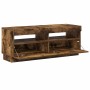 Mueble de TV con luces LED roble ahumado 100x35x40 cm