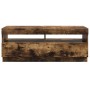 Mueble de TV con luces LED roble ahumado 100x35x40 cm
