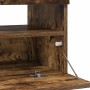 Mueble de TV con luces LED roble ahumado 100x35x40 cm