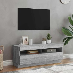 Mueble de TV con luces LED gris Sonoma 100x35x40 cm