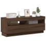 Mueble de TV con luces LED marrón roble 100x35x40 cm