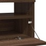 Mueble de TV con luces LED marrón roble 100x35x40 cm
