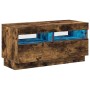 Mueble de TV con luces LED color roble ahumado 80x35x40 cm en Muebles TV | Comprar online en Foro24