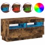 Mueble de TV con luces LED color roble ahumado 80x35x40 cm en Muebles TV | Comprar online en Foro24