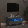 Mueble de TV con luces LED gris Sonoma 80x35x40 cm