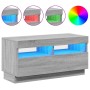 Mueble de TV con luces LED gris Sonoma 80x35x40 cm
