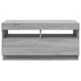 Mueble de TV con luces LED gris Sonoma 80x35x40 cm