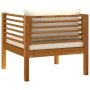 Garden chair and cream white cushions solid acacia wood by vidaXL, Modular outdoor sofas - Ref: Foro24-316294, Price: 148,93 ...
