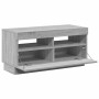 Mueble de TV con luces LED gris Sonoma 80x35x40 cm
