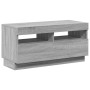 Mueble de TV con luces LED gris Sonoma 80x35x40 cm