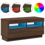 Mueble de TV con luces LED color roble marrón 80x35x40 cm en Muebles TV | Comprar online en Foro24