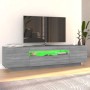 Mueble de TV con luces LED gris Sonoma 160x35x40 cm