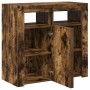 Aparador con luces LED roble ahumado 80x35x75 cm