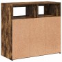 Aparador con luces LED roble ahumado 80x35x75 cm