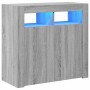 Aparador con luces LED gris Sonoma 80x35x75 cm