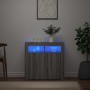 Aparador con luces LED gris Sonoma 80x35x75 cm