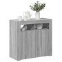 Aparador con luces LED gris Sonoma 80x35x75 cm