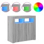 Aparador con luces LED gris Sonoma 80x35x75 cm