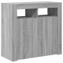 Aparador con luces LED gris Sonoma 80x35x75 cm