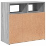 Aparador con luces LED gris Sonoma 80x35x75 cm