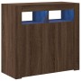 Aparador con luces LED roble ahumado 80x35x75 cm