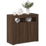 Aparador con luces LED roble ahumado 80x35x75 cm