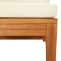 Sofá esquinero con cojines blanco crema madera de acacia