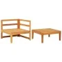 Gartenmöbel-Set 2-teilig cremefarbene Kissen Akazienholz von vidaXL, Modulare Sofas für den Außenbereich - Ref: Foro24-316316...