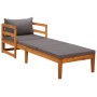 Lounger with dark gray cushions solid acacia wood by vidaXL, Modular outdoor sofas - Ref: Foro24-316317, Price: 168,00 €, Dis...