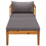 Lounger with dark gray cushions solid acacia wood by vidaXL, Modular outdoor sofas - Ref: Foro24-316317, Price: 168,00 €, Dis...