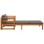 Liege mit dunkelgrauen Kissen aus massivem Akazienholz von vidaXL, Modulare Sofas für den Außenbereich - Ref: Foro24-316317, ...
