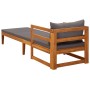 Lounger with dark gray cushions solid acacia wood by vidaXL, Modular outdoor sofas - Ref: Foro24-316317, Price: 168,00 €, Dis...