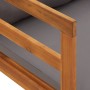 Liege mit dunkelgrauen Kissen aus massivem Akazienholz von vidaXL, Modulare Sofas für den Außenbereich - Ref: Foro24-316317, ...