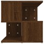 Mesa auxiliar de madera contrachapada marrón roble 40x40x40 cm