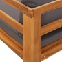 Liege mit dunkelgrauen Kissen aus massivem Akazienholz von vidaXL, Modulare Sofas für den Außenbereich - Ref: Foro24-316317, ...